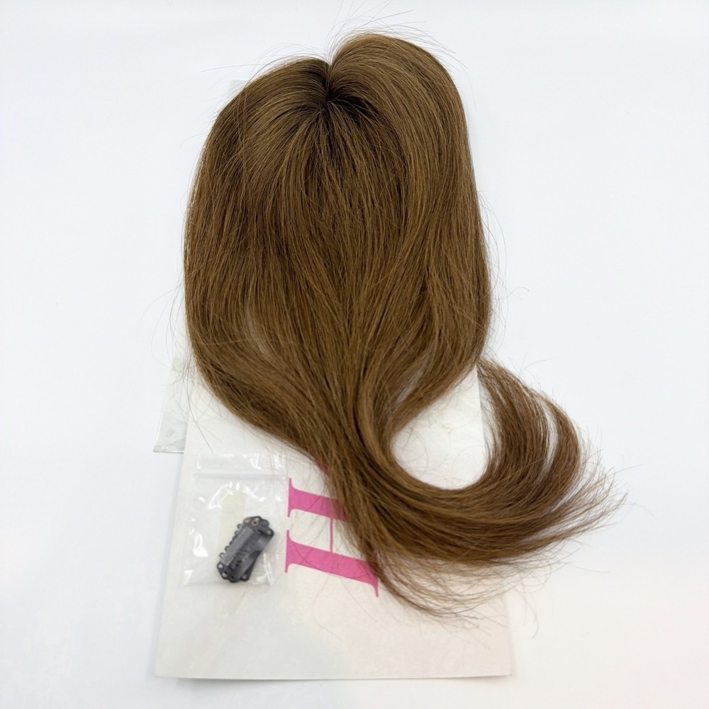 Hidden Crown Remy Hair  Easi Topper Rooted #6R Medium Brown With Darker Root NEW